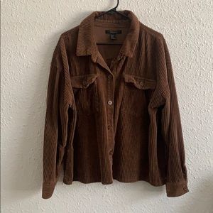 Forever 21 brown corduroy oversized button up